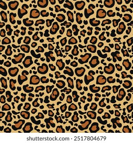 
leopard texture vector seamless wild cat pattern, stylish design for print