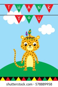 leopard thank you card
