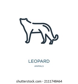 leopard thin line icon. wild, animal linear icons from animals concept isolated outline sign. Vector illustration symbol element for web design and apps.