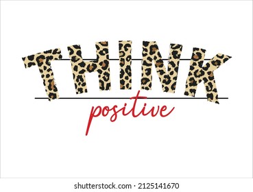 leopard think positive vector design