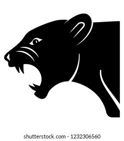 Leopard or a tiger glyph icon