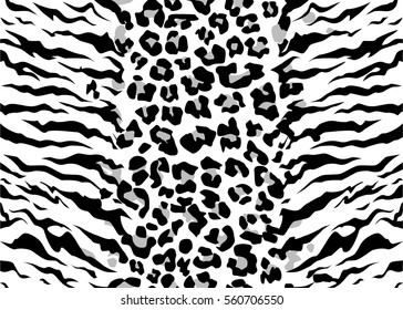 leopard tiger jaguar texture abstract background orange black. Vector jungle. Bengal cat. white tiger. stripe