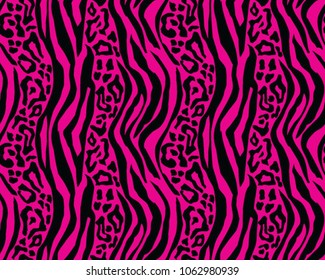 Leopard and tiger pattern, print, vector, illustration, seamless, wallpaper, background, texture