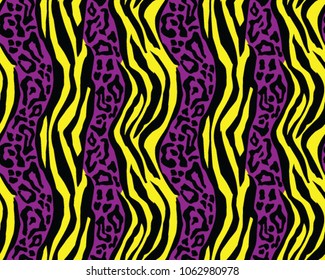 Leopard and tiger pattern, print, vector, illustration, seamless, wallpaper, background, texture