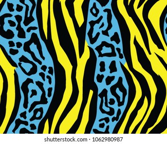 Leopard and tiger pattern, print, vector, illustration, seamless, wallpaper, background, texture