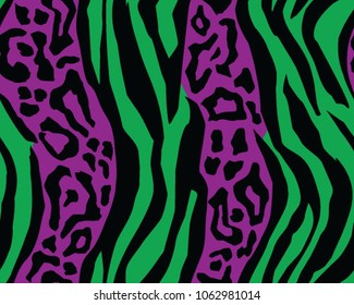 Leopard and tiger pattern, print, vector, illustration, seamless, wallpaper, background, texture