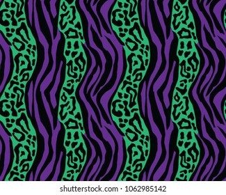 Leopard and tiger pattern, print, vector, illustration, seamless, wallpaper, background, texture