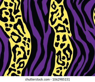 Leopard and tiger pattern, print, vector, illustration, seamless, wallpaper, background, texture