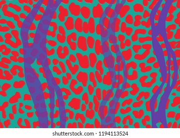 Leopard and tiger pattern, print, vector, illustration, wallpaper, background, texture