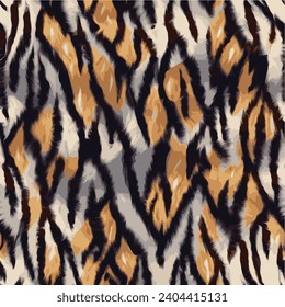 LEOPARD AND TIGER SKIN PATTERN BRUSHED STYLE