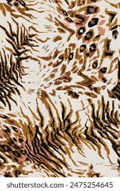 Leopard and tiger skin pattern mix design