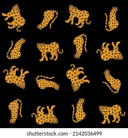 leopard trendy pattern on black background