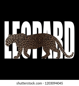 Leopard T-shirt fashion print with leopard silhouette and pattern