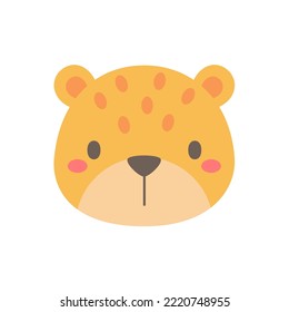 Leopard vector. cute animal face design for kids