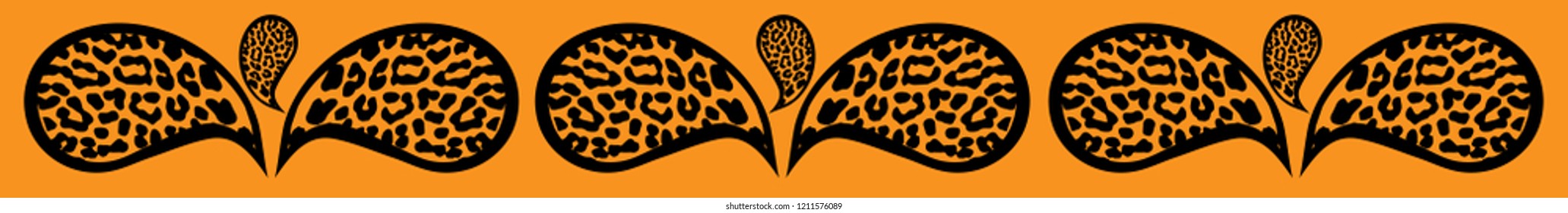 Leopard Vector Decorative Ethnic pattern.