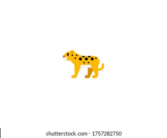 Leopard vector flat icon. Isolated African Leopard, Jaguar emoji illustration 