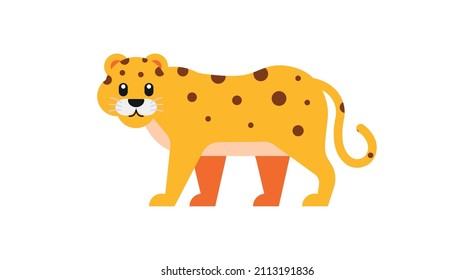 Leopard vector flat icon. Isolated African Leopard, Jaguar emoji illustration