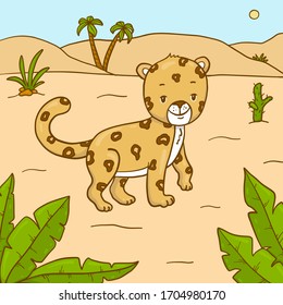 Leopardo. Imagen vectorial de un animal lindo.