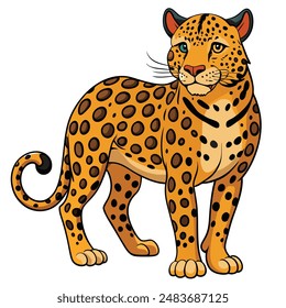 Leopard vector illustration editable project.