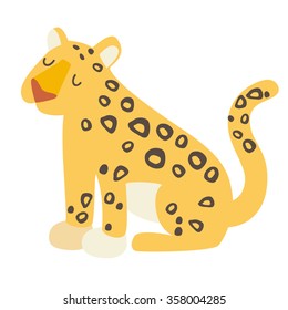 Leopard. Vector illustration, isolate on white  background