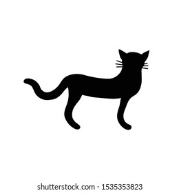 Leopard vector illustration on white background. Silhouette of jaguar,puma, wild cat,mountain lion.Isolated animal is ready for your design,print,wallpaper. EPS10