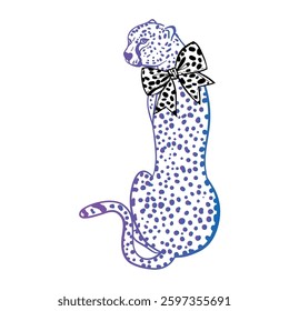 leopard. vector illustration of leopard on white background.