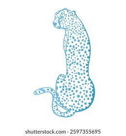 leopard. vector illustration of leopard on white background.