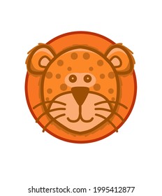 leopard vector illustration in simple flat style.