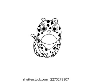 Leopard vector isolated outline icon. Leopard animal vector icon. Leopard icon 