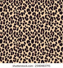 
design de padrão de vetor leopardo, impressão animal sem emenda com manchas, fundo chique na moda