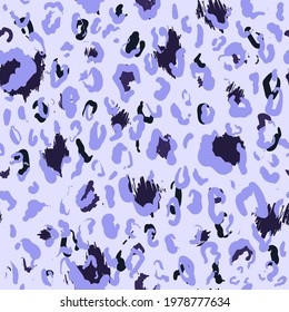 Leopard vector pattern in purple colors in stylish trendy style for textiles