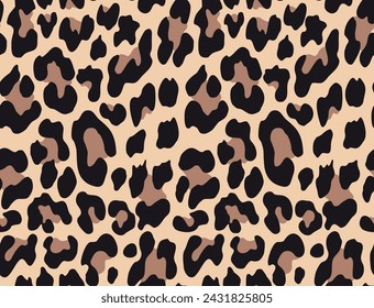 
Patrón de vector de leopardo estampado sin fisuras textura de gato salvaje moderno