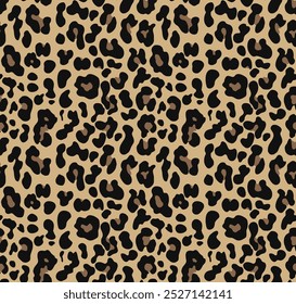 padrão de vetor de leopardo, design elegante sem emenda com manchas de gato selvagem, impressão de leopardo moderno