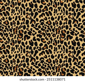 
leopard vector pattern, seamless texture of wild cat skin, fashionable background for textiles