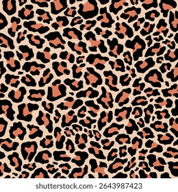 Leopard vector pattern seamless yellow background, trendy modern design for print clothes, fabric.	
