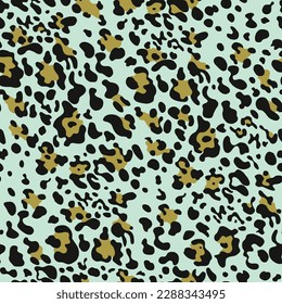 
Leopard vector print seamless wild cat texture, trendy pattern