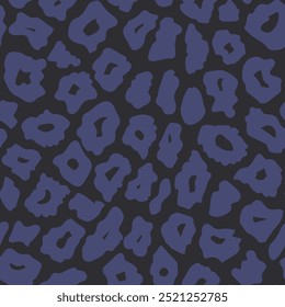 Leopard vector seamless pattern abstract flat leopard seamless pattern. Animal skin allover  Leopard print vector seamless pattern, animal background, wild cat texture, blue spots on black background