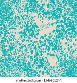 Leopard Vector Seamless Pattern. Animal Abstract Texture. Watercolor Camouflage Design. Spot Tile.  Turquoise and White African Rapport Pattern. Leopard Skin Print. Animal Camouflage Background.