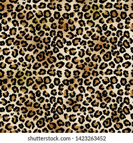 Arte padrão sem emenda de vetor leopardo	