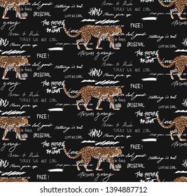 Leopard vector seamless pattern background