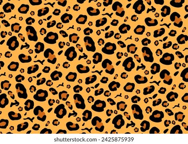 Leopard vector seamless pattern background, classic print. The skin of a wild cat. Stylish chetah Fashion pattern