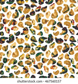 Leopard vector seamless pattern. Watercolor hand drawn animal skin seamless pattern. Tribal repeated leopard print. Spotty background.