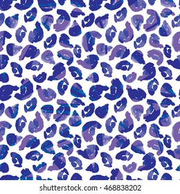 Leopard vector seamless pattern. Watercolor hand drawn animal skin seamless pattern. Tribal repeated leopard print. Spotty background.