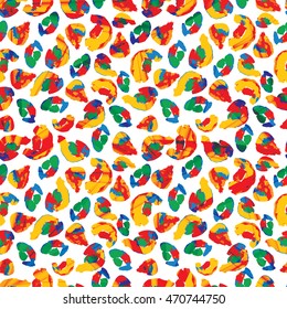 Leopard vector seamless pattern. Watercolor hand drawn animal skin seamless pattern. Tribal repeated leopard print. Spotty background.