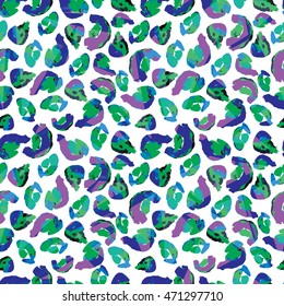 Leopard vector seamless pattern. Watercolor hand drawn animal skin seamless pattern. Tribal repeated leopard print. Spotty background.