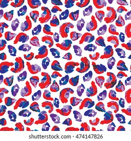 Leopard vector seamless pattern. Watercolor hand drawn animal skin seamless pattern. Tribal repeated leopard print. Spotty background.