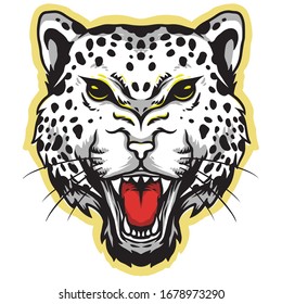 leopard white head logo mascot vector