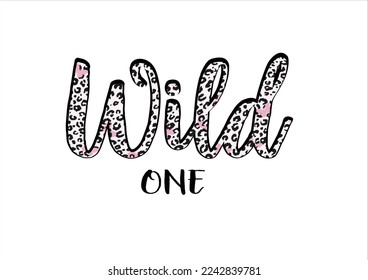 leopard wild one vector design hand drawn