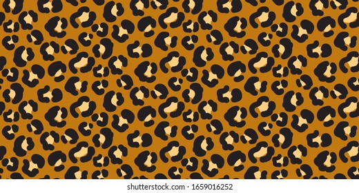 Leopard wild print pattern with spots and hearts. Brown leopard cheetah abstract skin print.