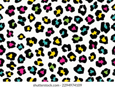 leopard wild seamless pattern repeating vector hand drawn design funny leopard 